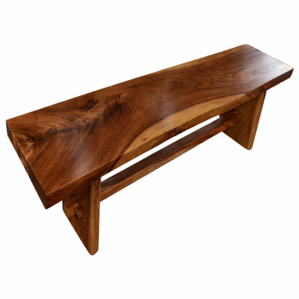 Export Grade Durable Suar Wood Minimalist Rustic Rectangular Edge Bench Solid Wood Seating Furniture | Eco-Friendly & Sophisticated Design