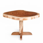 Solara live edge cafe table solid suar wood natural finish rustic wooden table design