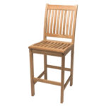 Agni Teak Classic Slat Bar Chair 45 degree view