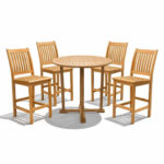 solid teak bar chair with outdoor teak bar table