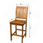 Agni teak bar chair dimensions
