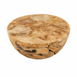Round natural teak root coffee table handcrafted in Indonesia