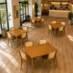 Wholesale solid teak and rattan dining furniture for restaurant hotel and commercial interiors