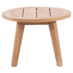 NBF teak round slatted side table front view