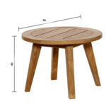 teak round side table dimensions 50 cm diameter 40 cm height