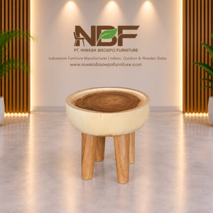 Natura Suar Wood Bowl Side Table by Indonesian furniture manufacturer