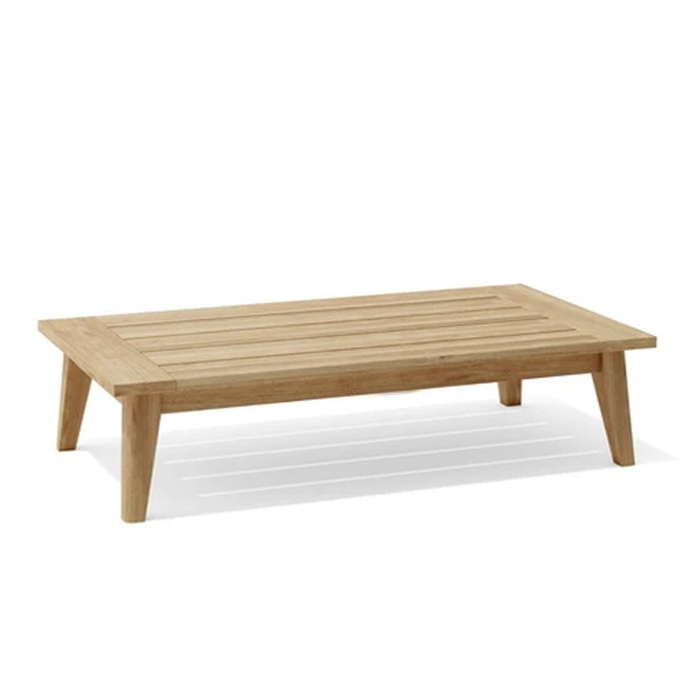 Nimas Teak Rectangular Outdoor Coffee Table 45 Degrees View Nimas Teak Rectangular Outdoor Coffee Table