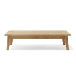 Nimas solid teak rectangular outdoor coffee table front view