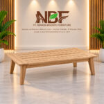 Nimas solid teak outdoor coffee table in furniture studio