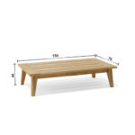 Nimas teak outdoor coffee table 150 x 75 x 40 cm dimensions