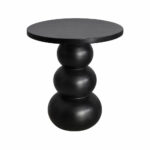 Orbella solid suar wood side table black finish