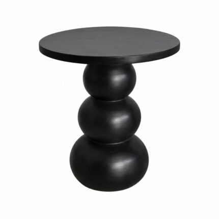 Orbella solid suar wood side table black finish