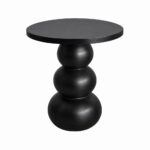 Orbella black suar wood side table front view