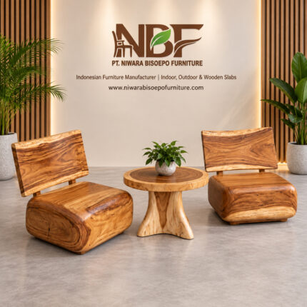 Organic Grain suar wood lounge set in NBF studio