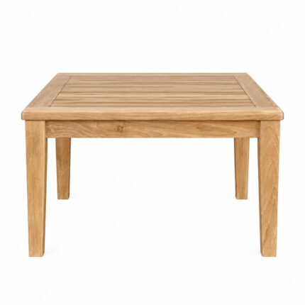 Raden Solid Teak Square Coffee Table with Slatted Tabletop