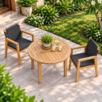Rania Teak Classic Round Coffee Table with Slatted Top