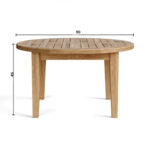 Rania Teak Round Coffee Table with 90 cm Diameter and 45 cm Height
