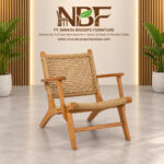 Retrograde Woven Teak Lounge Chair Niwara Bisoepo Furniture Studio