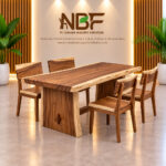 Solid Suar Wood Dining Set Displayed in the NBF Furniture Studio