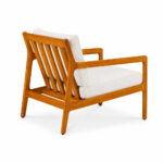 Dhifa teak wood single-seater armchair with upholstered cushions