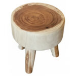 Log Slice Suar Wood Stool showcasing its natural growth-ring patterns and log-inspired design