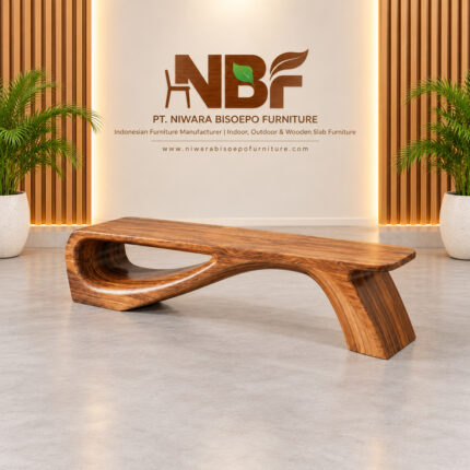 Suar Wood Continuum Bench handcrafted by Niwara Bisoepo Furniture in Jepara Indonesia