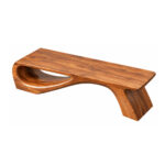 Suar Wood Continuum Bench top view showing solid wood seat and natural grain pattern Image Title: