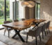 Suar wood dining table with natural grain and live edges by Niwara Bisoepo Furniture