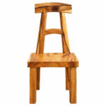 Front view of Tavero Suar Wood Dining Chair with open geometric backrest