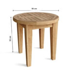 Teak round slatted side table 50 x 50 x 50 cm dimensions