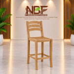 Premium solid teak slatted curved back outdoor chair