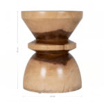 Zuma Suar wood accent stool measuring 35 cm wide, 35 cm deep, and 45 cm high